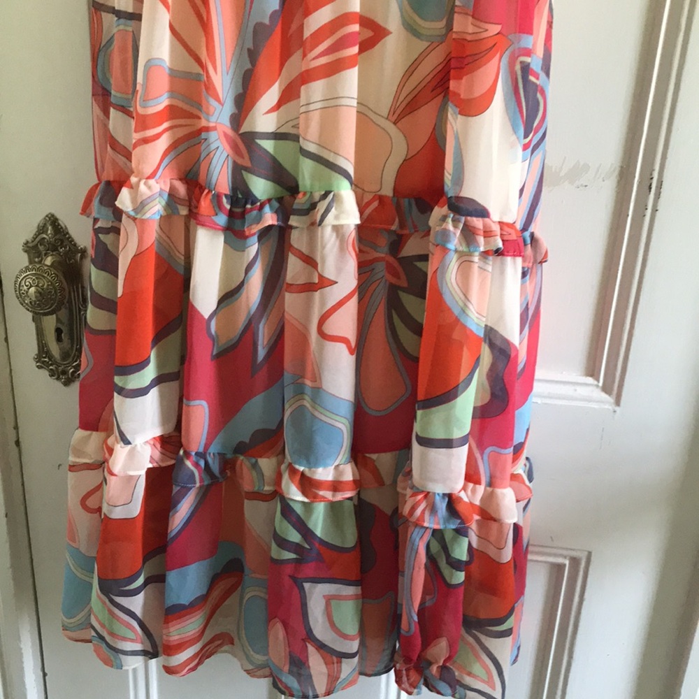 NWT Alexis multicolored dress tiered floral print. Perfect for summer wedding. - Picture 2 of 4